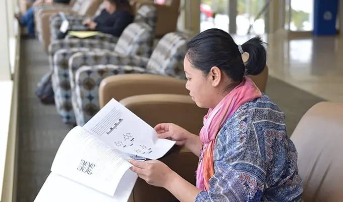 Student Studying for Chiropractic Exam