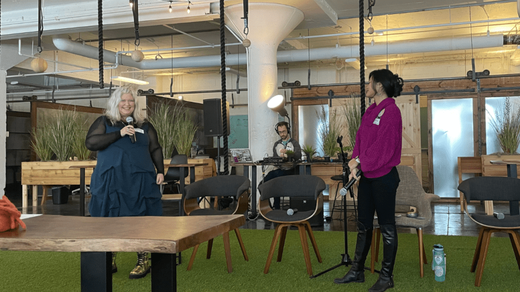 Renee speaking at Reimagine Routine event