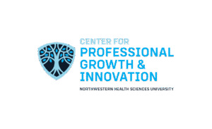Logo for the Center for Professional Growth & Innovation, featuring a blue tree emblem and text for Northwestern Health Sciences University.
