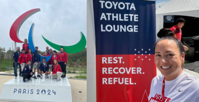 Jennifer Watters at the Olympics. Human Performance Center director at NWHSU