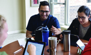 Northwestern Health Sciences University students studying on campus.
