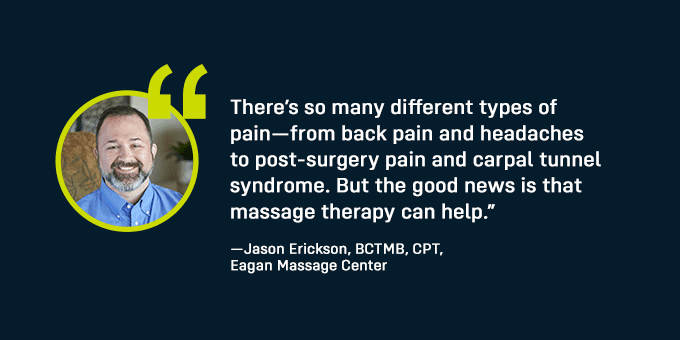 Massage therapy can help many types of pain.