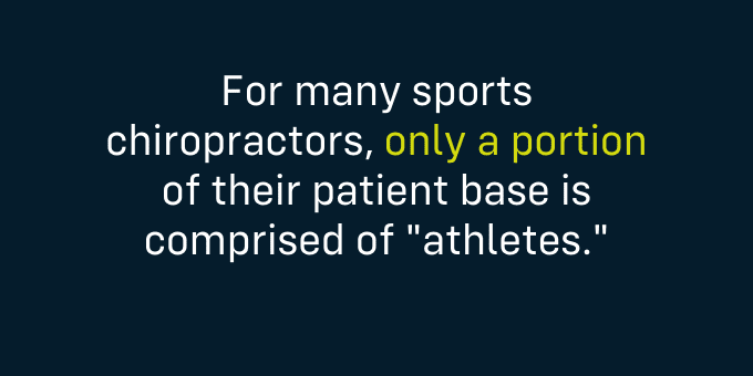 The patient population includes more than athletes.