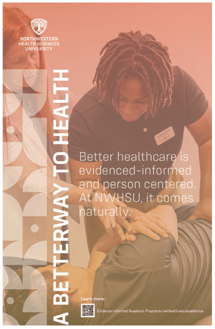 Poster of student performing chiropractic
